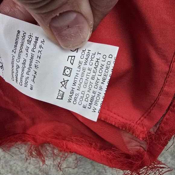 Shein Womens Red Fringe High-Neck Sleeveless Top Lightweight Polyester - Picture 6 of 8